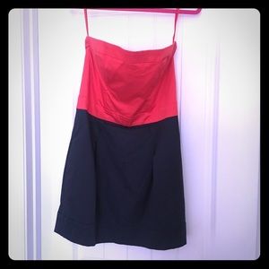 French Connection strapless, short, cotton dress